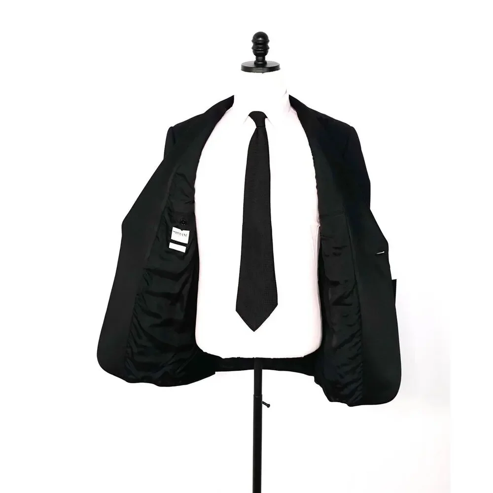 ARMANI COLLEZIONI - Black Wool Peak Lapel DInner Jacket - 38R